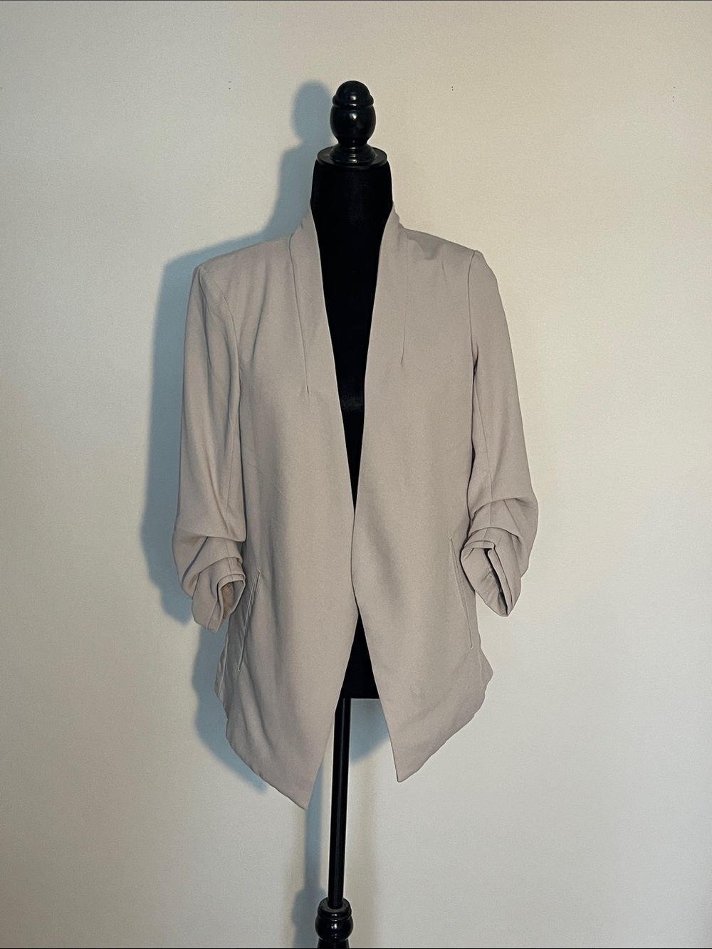 Light Taupe Open-Front Women's Blazer